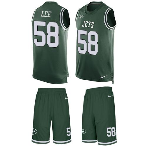 Nike Jets #58 Darron Lee Green Team Color Men's Stitched NFL Limited Tank Top Suit Jersey - Click Image to Close